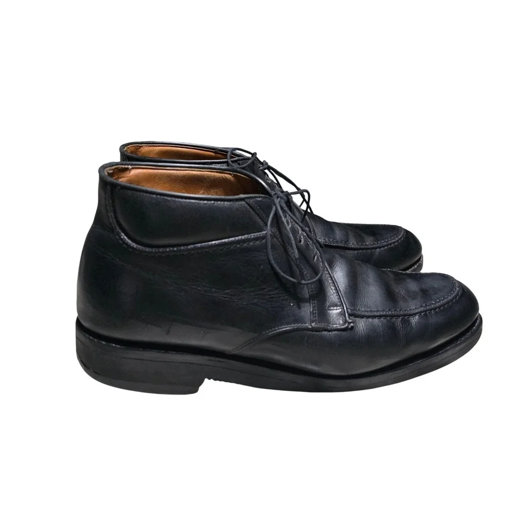 Allen Edmonds Mens Stuart Leather Moc Toe Chukka Boots Black 9.5 B